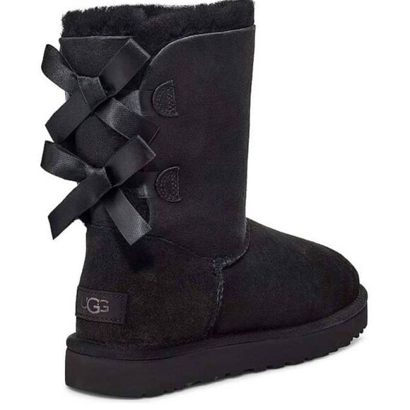 UGG Bailey Bow 'Black' Winter Boot Size 4 - Picture 1 of 11